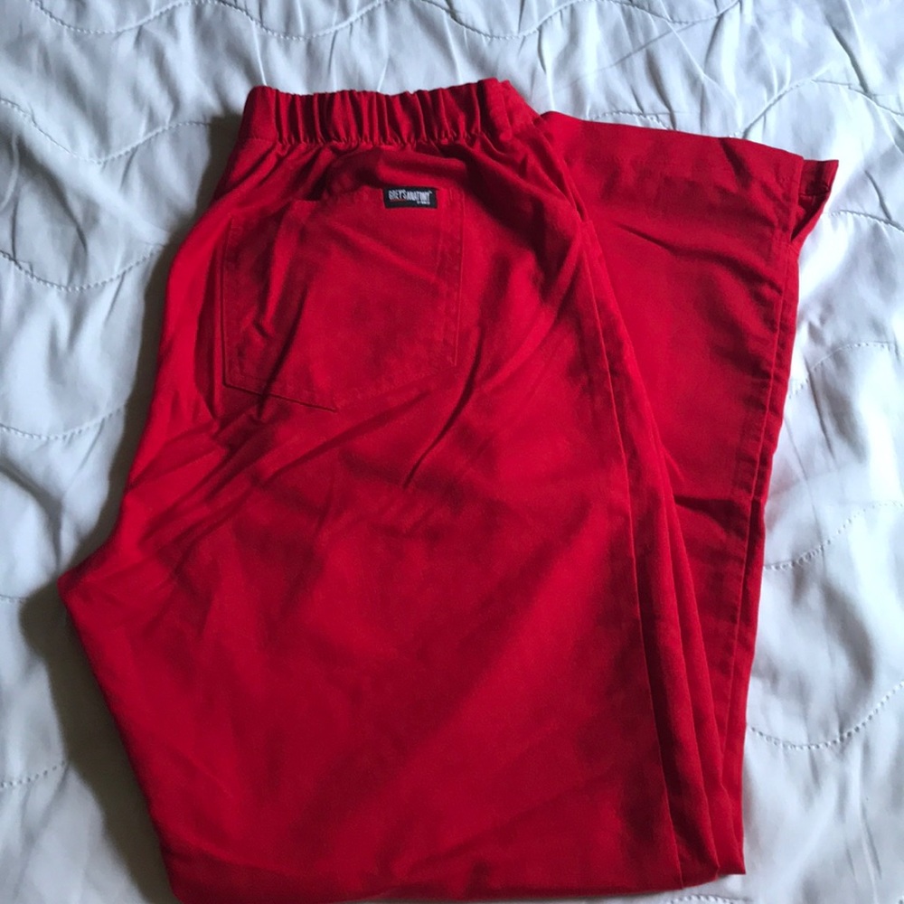 Greys Anatomy Red Scrub Pants